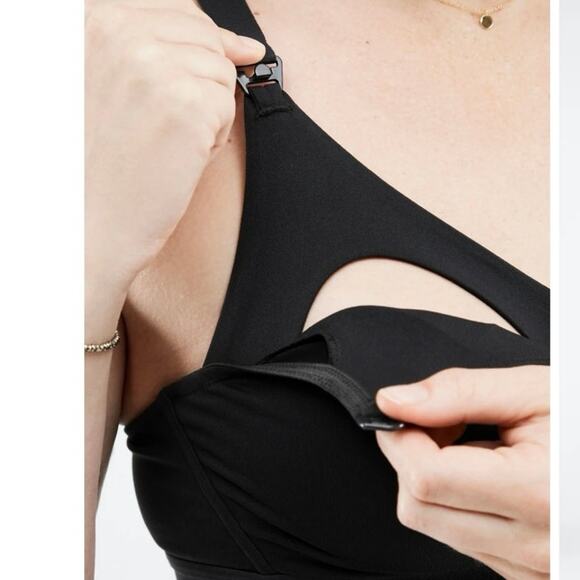 Fabletics NEW Black Maternity Nursing Bra Convertible Back XS - Picture 3 of 8